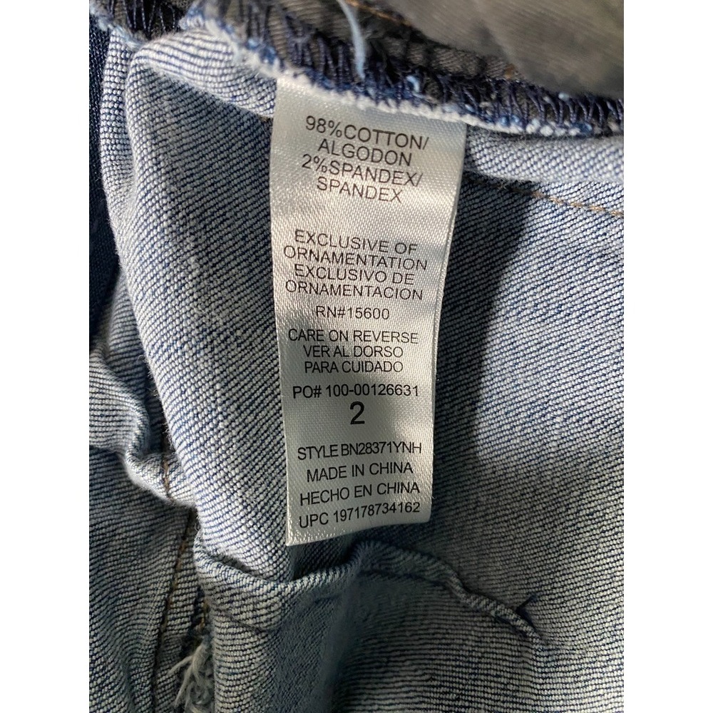 Democracy Ab Technology Wide Leg Jeans Womens Size 2 Blue Cargo Stretch Raw Hem - Picture 7 of 9